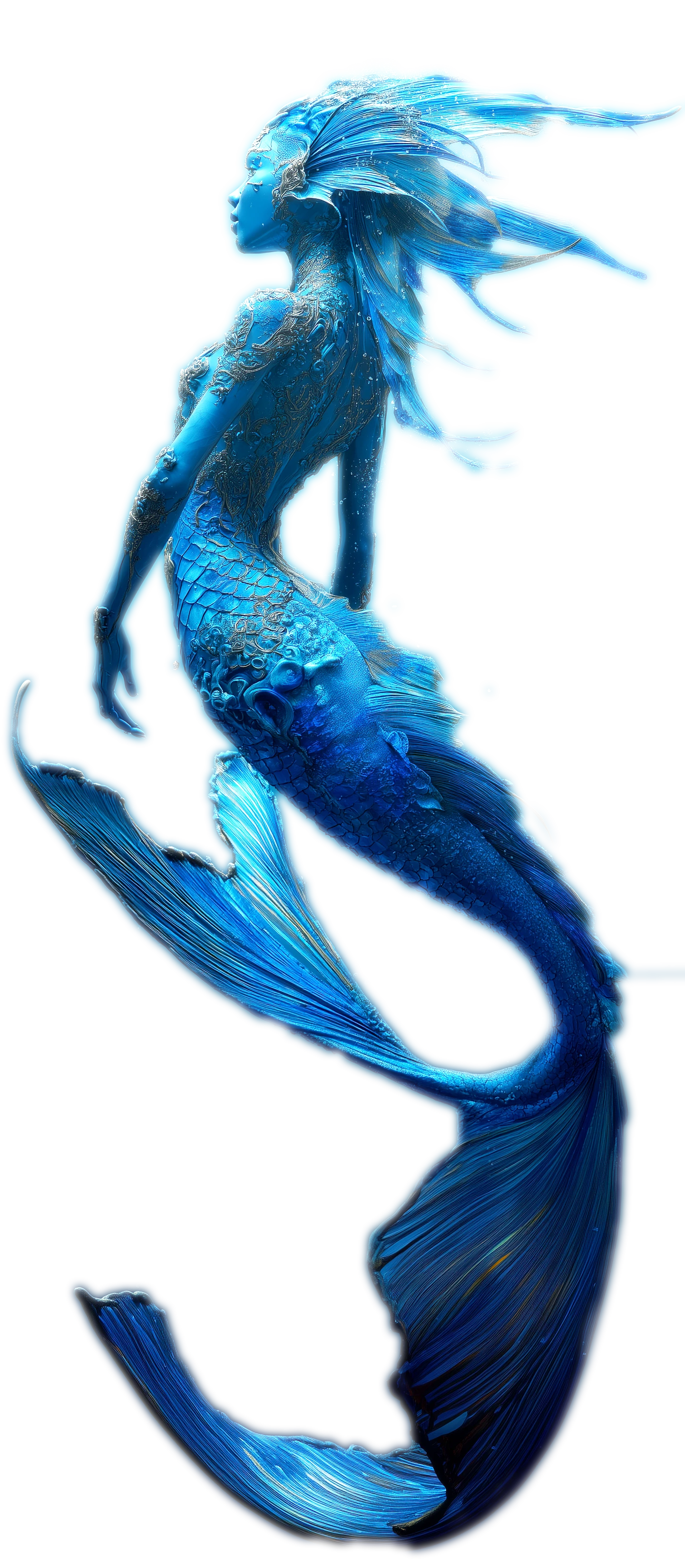 Fotorrealista de una sirena azul